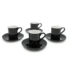 WAYU - Set 4 Tazas Y Platos 90ml Expresso 8 Piezas Cafe Expresso