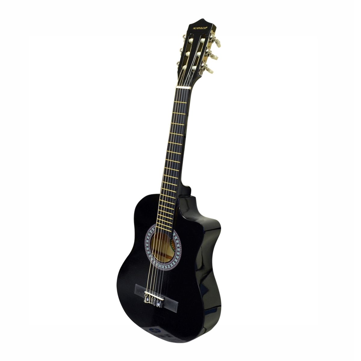 ACAPULCO - GUITARRA CLASICA 31 PULGADAS CORTE CUTAWAY NEGRO ACAPULCO