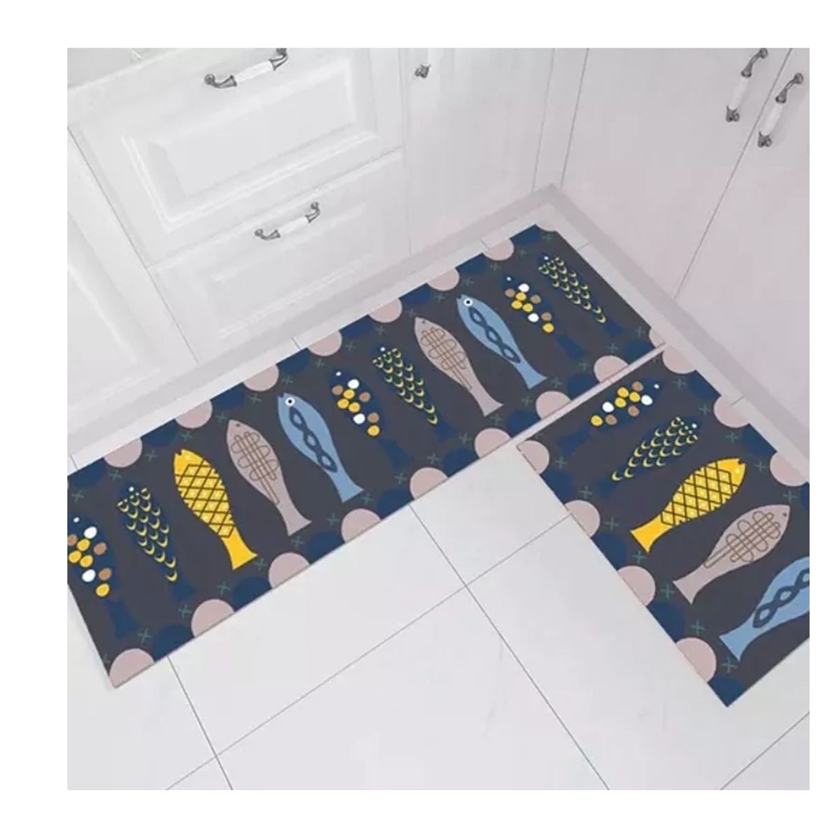 GENERICO - Alfombras Cocina Piso Entrada Baño Antideslizante 2 Piezas