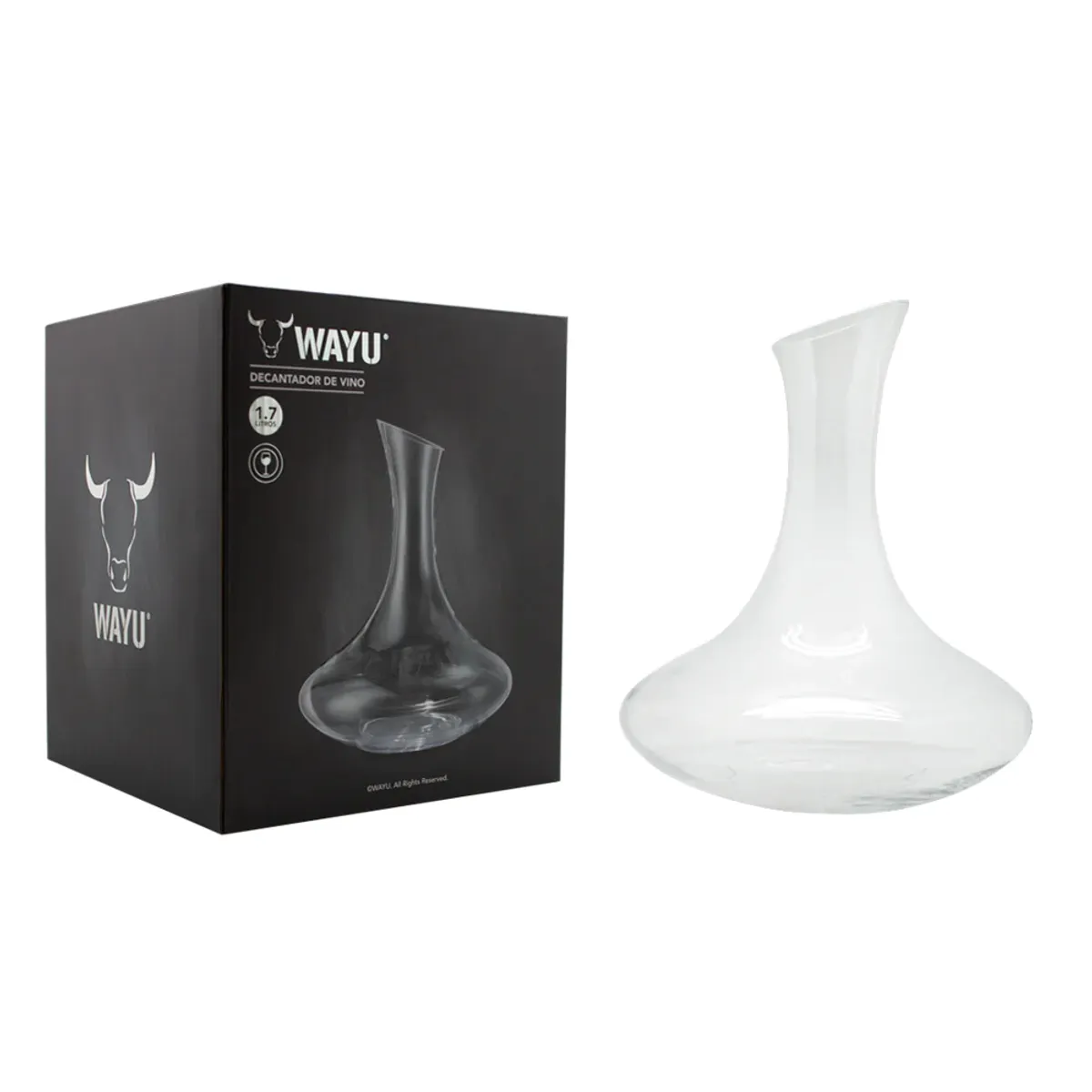 WAYU - Decantador Aireador Vino 1,7 Litros Wayu Cristal Premium