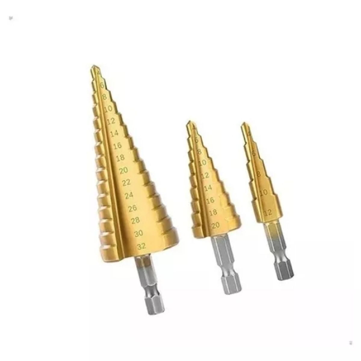 HOTECHE - Set de 3 Brocas Escalonadas de Acero