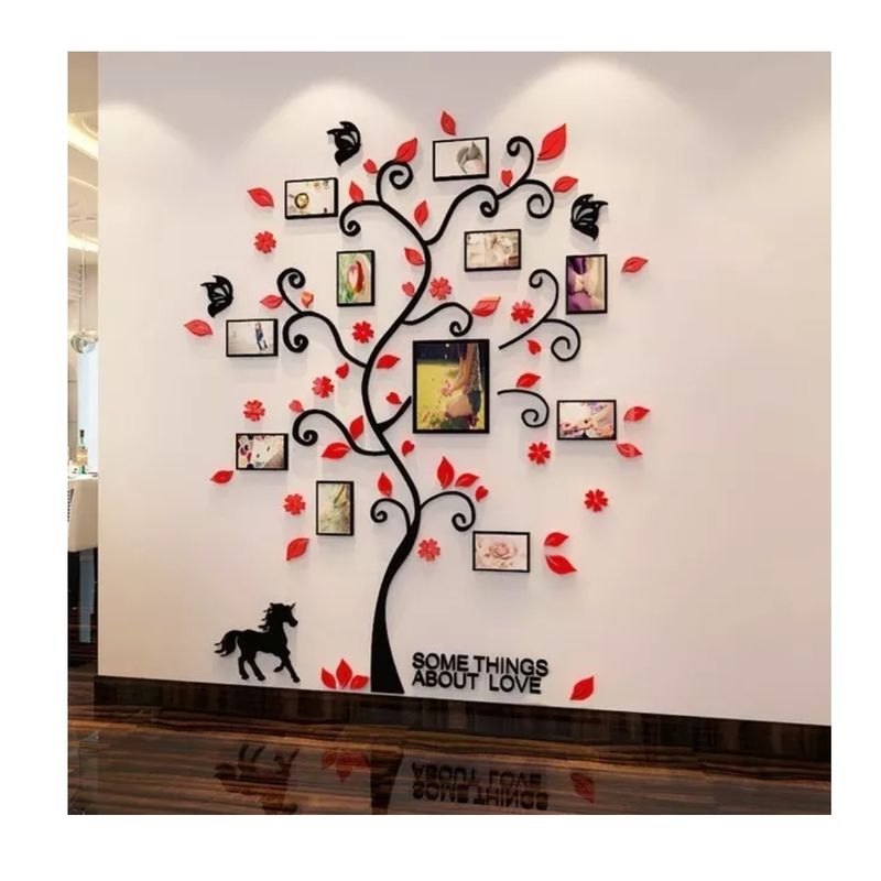 GENERICO - Árbol Genealógico Para Fotos Mural Vinilo 107 X 130cm