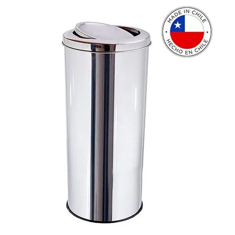 GENERICO - Basurero Acero inoxidable con tapa tipo Vaiven 90 litros