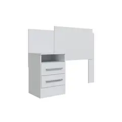 RODLER - Respaldo de Cama 1 Plaza con Velador Blanco