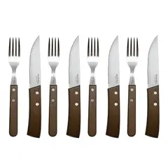 BLACK BULL - Set Cubiertos Cuchillo Tenedor Acero Inoxidable 8Pcs