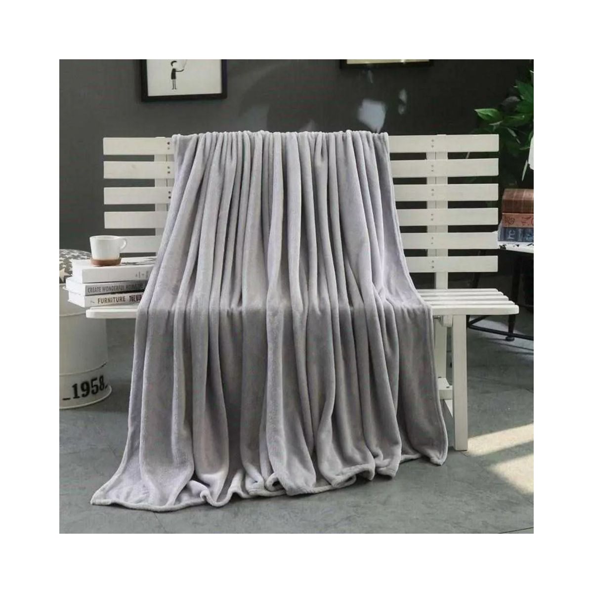 GENERICO - Frazada Manta Velvet Plush Plaza Y Media 15p Suave Termica Gris