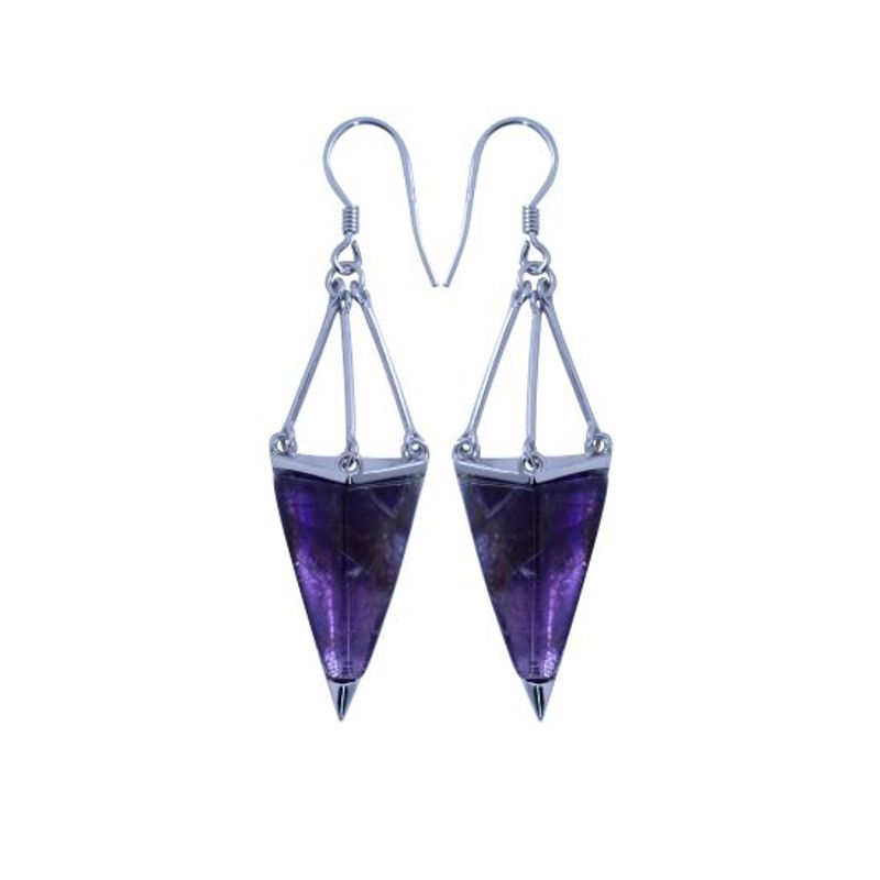 ALUNA JOYAS - Aros Mujer Plata Amatista