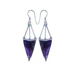ALUNA JOYAS - Aros Mujer Plata Amatista