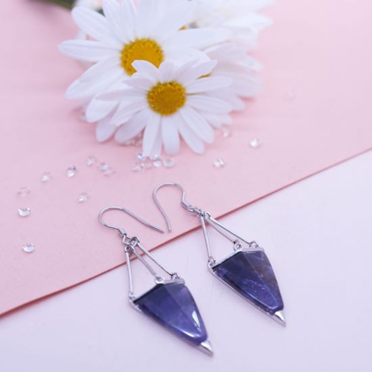 ALUNA JOYAS - Aros Mujer Plata Amatista