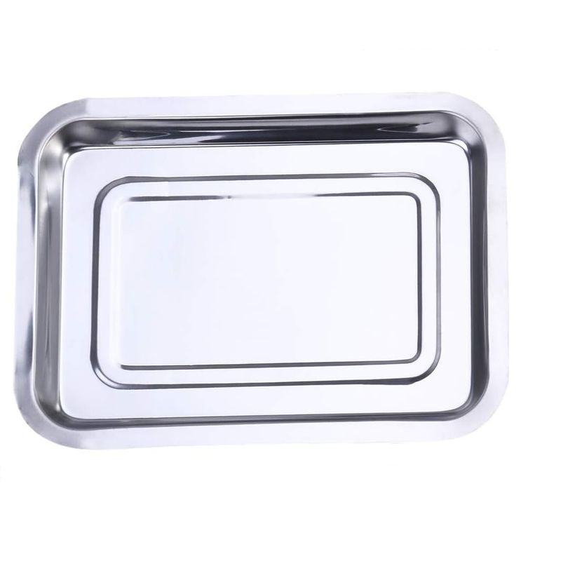 GENERICO - Bandeja Rectangular Fuente De Horno Acero Inoxidable 36X27 cm