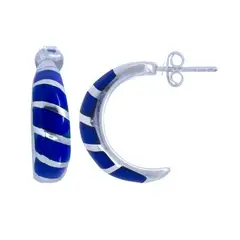 ALUNA JOYAS - Argollas Plata Mujer Lapislázuli