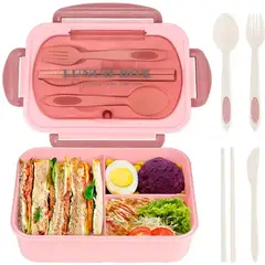 GENERICO - Taper Hermico Para Comidas Contenedor Cubiertos Rosado Colacion