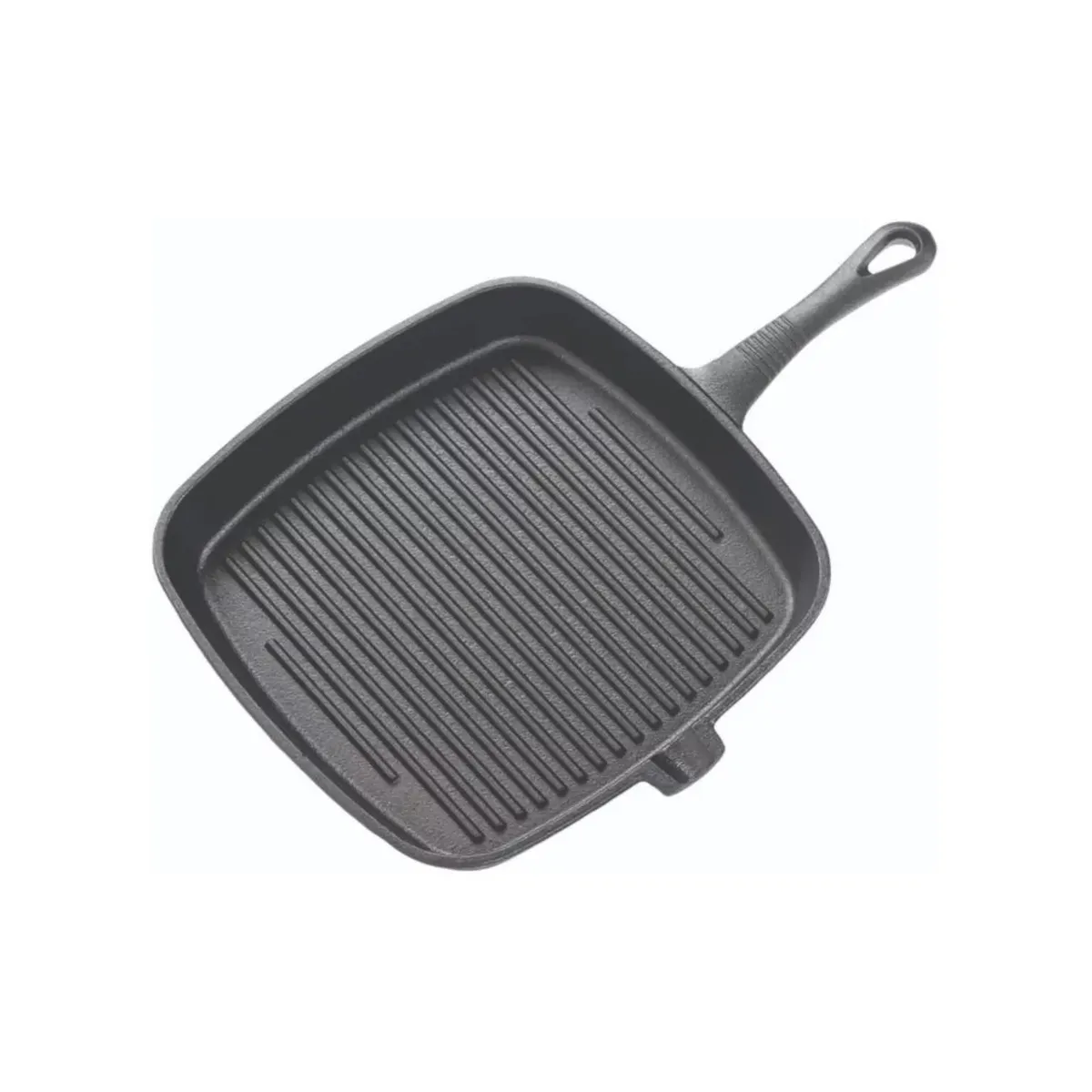 GENERICO - Sartén Cuadrada Hierro Fundido Antiadherente Plancha Grill