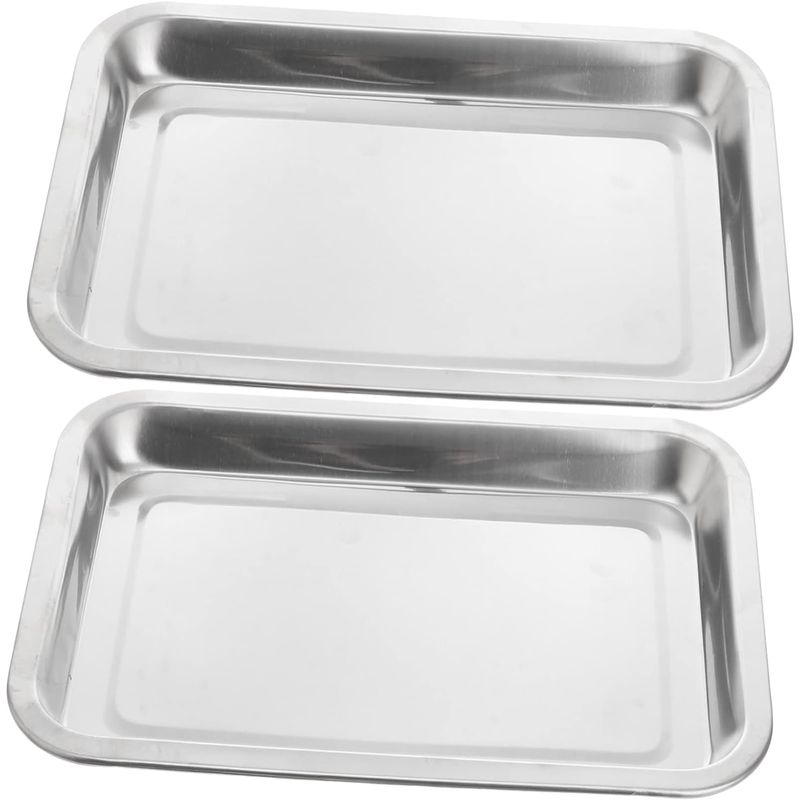 GENERICO - Bandeja Rectangular Fuente De Horno Acero Inoxidable 35x45 cm