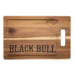 BLACK BULL - Tabla Madera Acacia 40Cm Asados Cocina Natural Carne