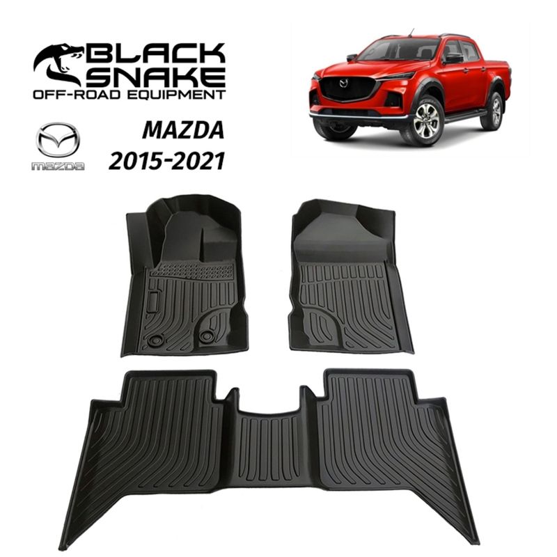 BLACK SNAKE OFF ROAD EQUIPMENT - Set Cubre Piso Calce Perfecto Mazda BT50 2015-2021