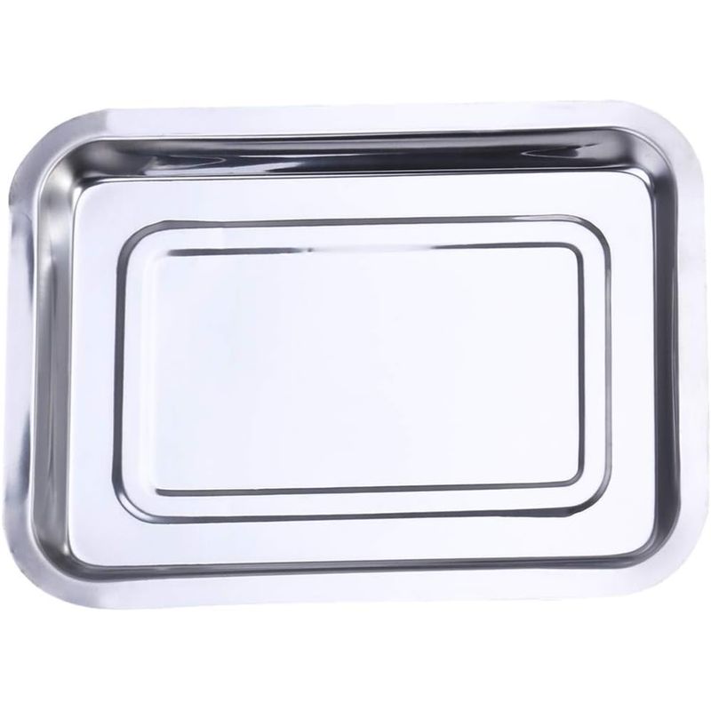 GENERICO - Bandeja Rectangular Fuente De Horno Acero Inoxidable 50x35 cm