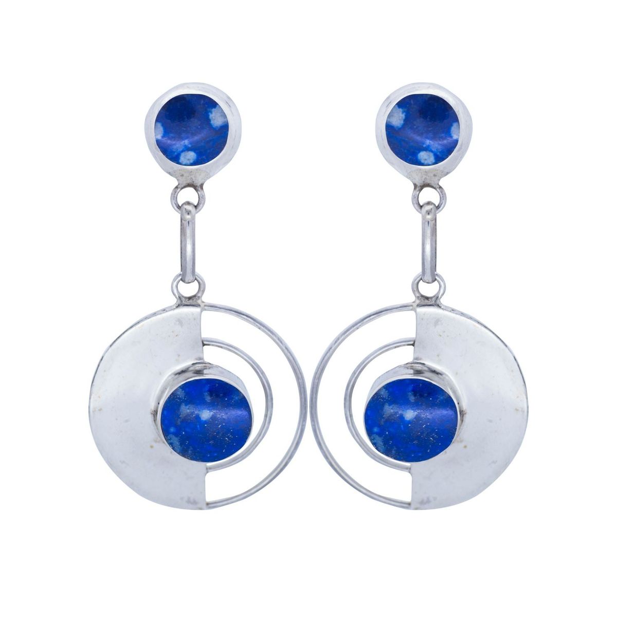 ALUNA JOYAS - Aros Plata Mujer Lapislázuli Matis
