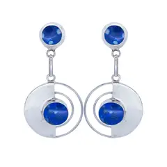 ALUNA JOYAS - Aros Plata Mujer Lapislázuli Matis