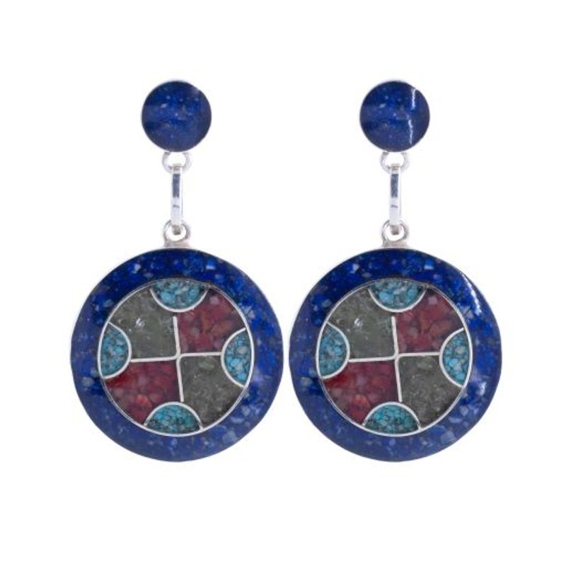 ALUNA JOYAS - Aros Plata Mujer Mosaico Rayen