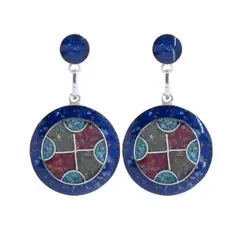 ALUNA JOYAS - Aros Plata Mujer Mosaico Rayen