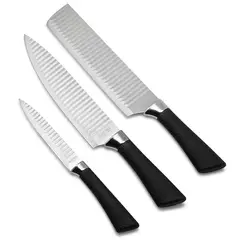 BLACK BULL - Set 3 Cuchillos Wave Cocina Blackbull