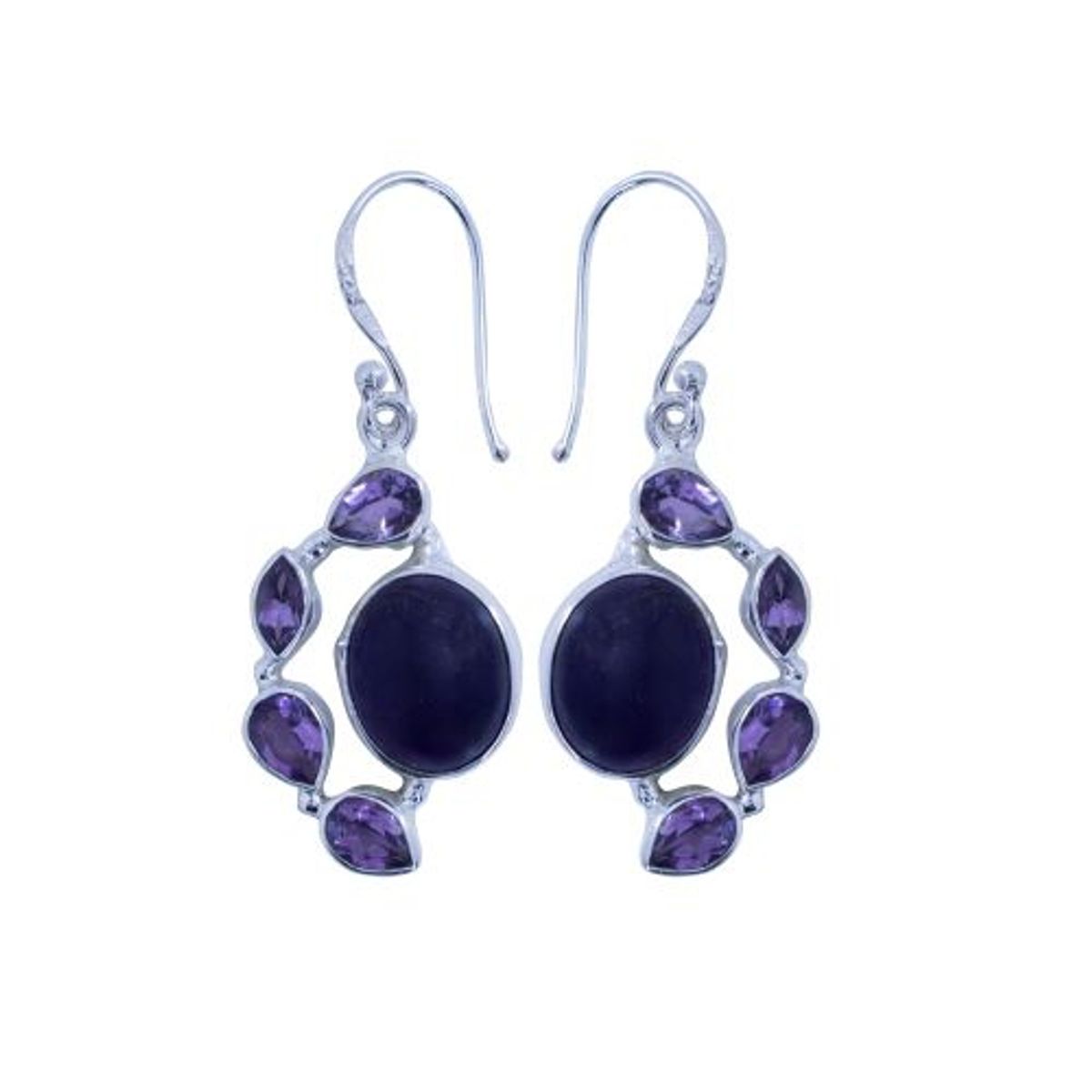 ALUNA JOYAS - Aros Plata Mujer Amatista Laura