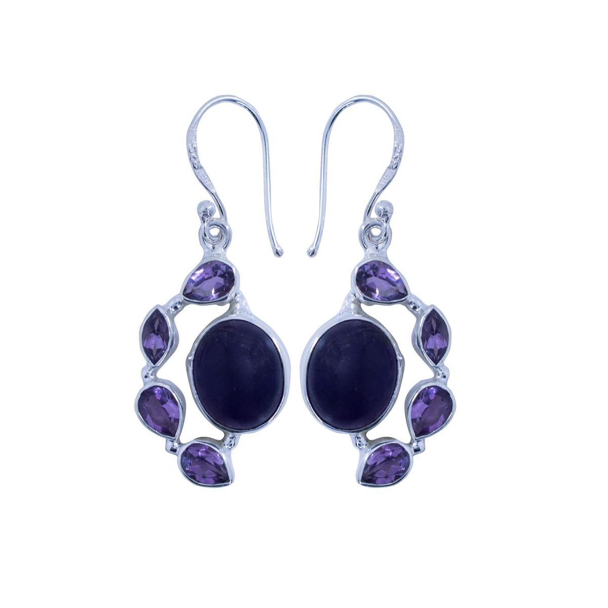 ALUNA JOYAS - Aros Plata Mujer Amatista Laura