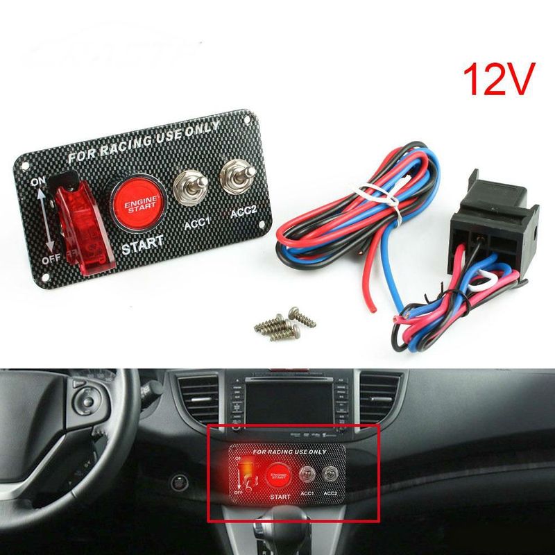 GENERICO - Botonera De Encendido Swicht Doble Auto Racing Tuning Karvas