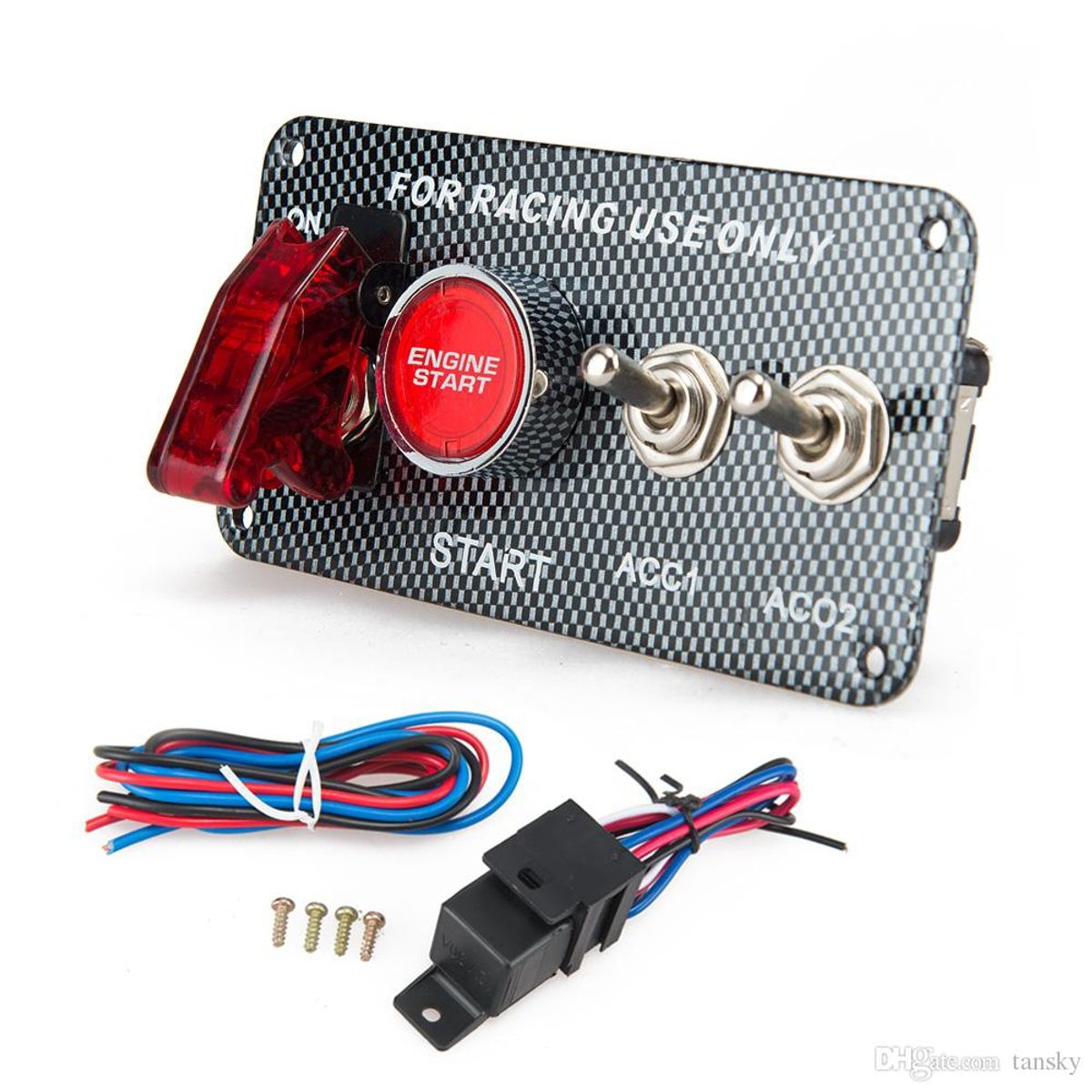 GENERICO - Botonera De Encendido Swicht Doble Auto Racing Tuning Karvas