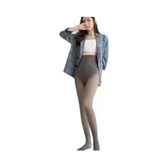VICALLY FASHION - Panty Traslucida Con Faja Efecto Piel Sin Malla Con Polar