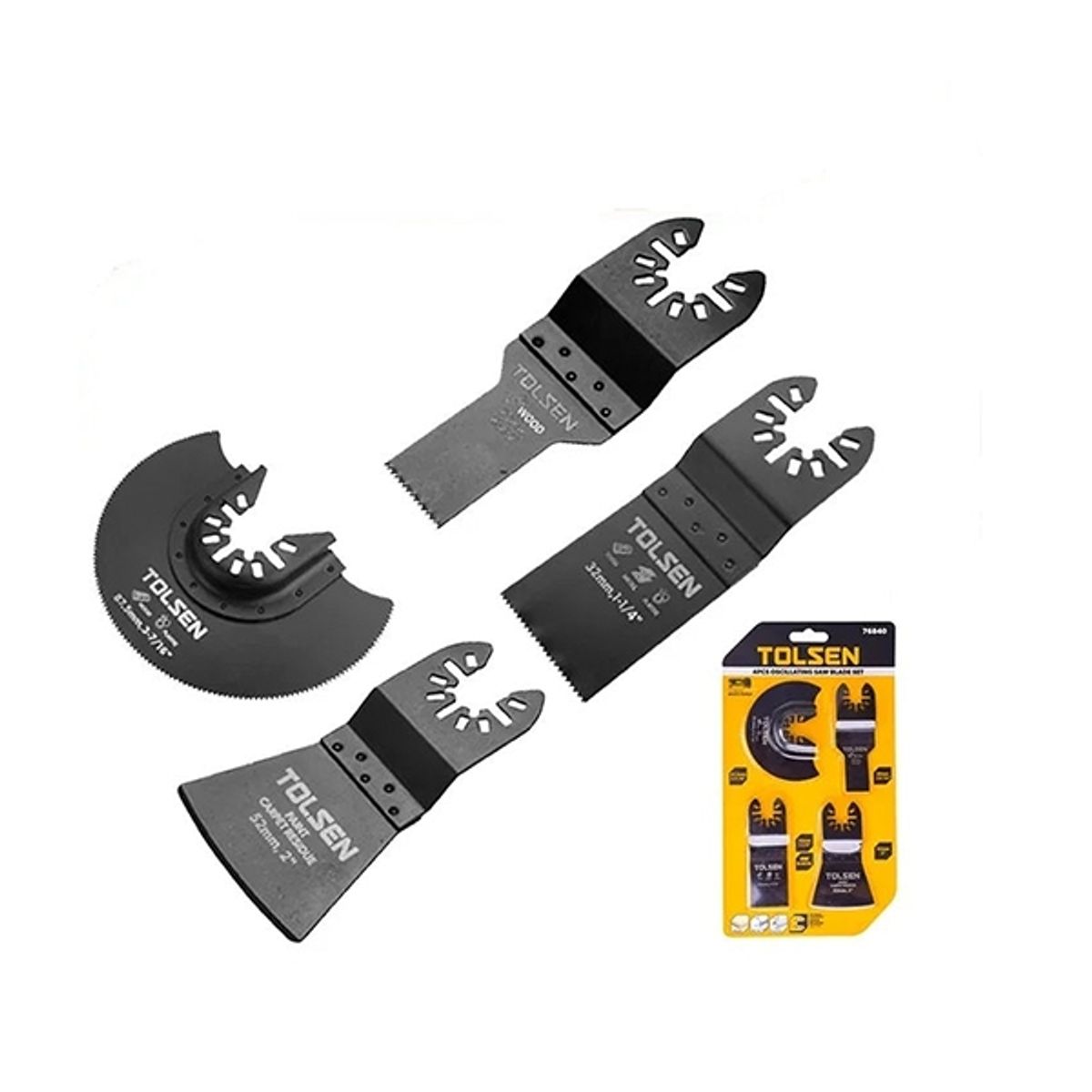 TOLSEN - JUEGO DE 4 HOJAS DE SIERRA OSCILANTE 76840 TOLSEN