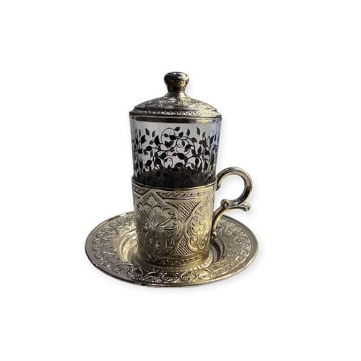 SENA - TAZA TURCA  COLOR PLATEADO