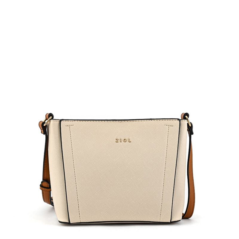 ZIOL - Cartera bandolera mediana uma blanco crudo