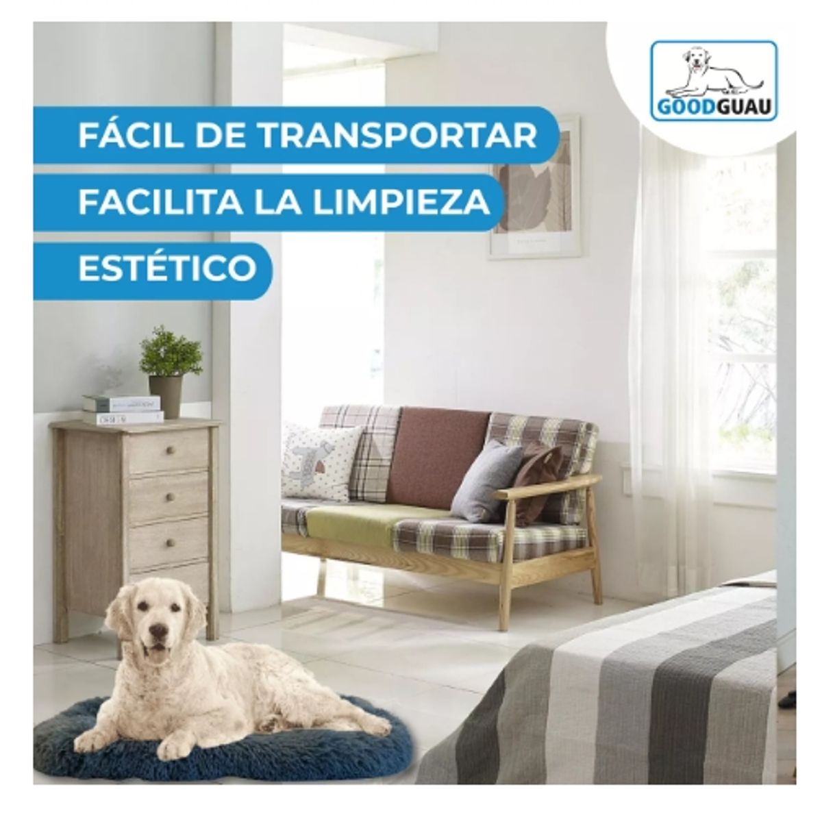 GENERICO - Cama Antiestrés Rectangular  110 Cm, Xxl