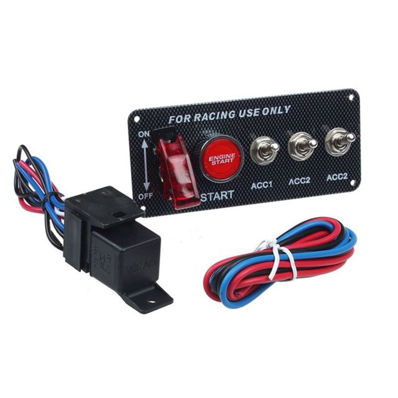 GENERICO - Botonera Encendido Swicht Triple Auto Racing Tuning Karvas