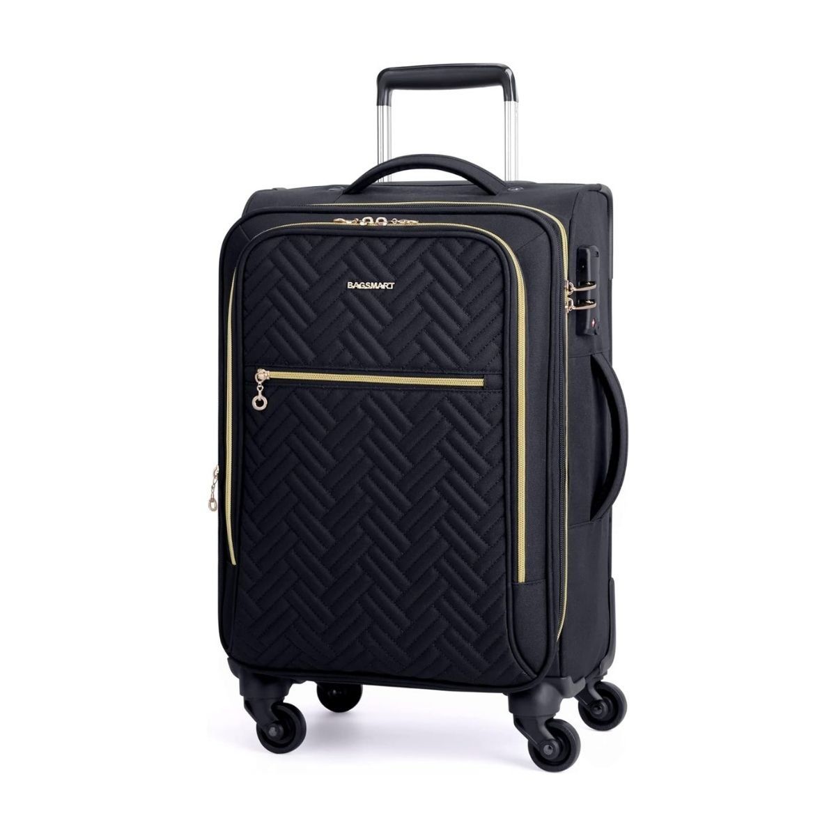 BAGSMART - Bagsmart Maleta de Mano Bonchemin Expandible 43L-51L Acolchada Negra