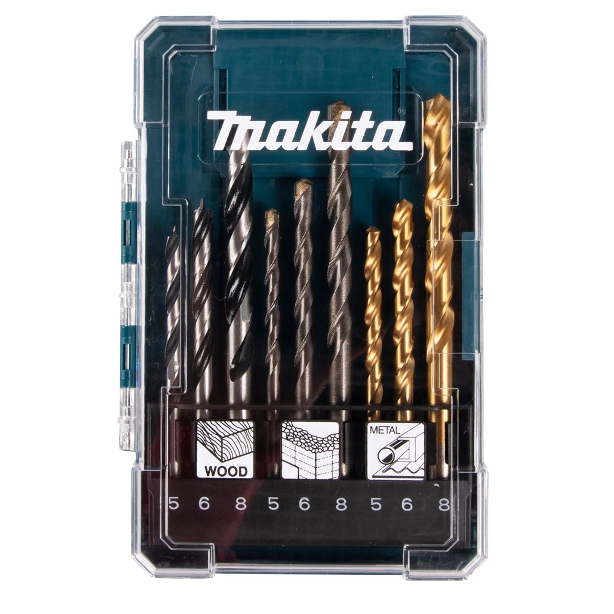 MAKITA - Set 9 Brocas Madera Metal Mampostería + Estuche