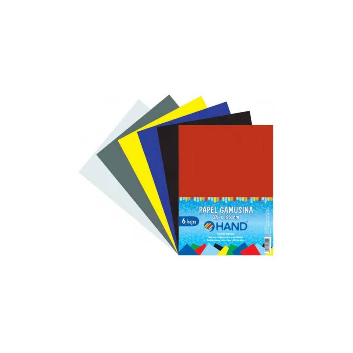 HAND - Pack 60 hojas Papel Gamusina 25x35cms Colores - SC