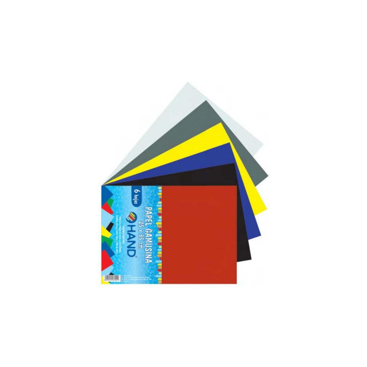 HAND - Pack 60 hojas Papel Gamusina 25x35cms Colores - SC