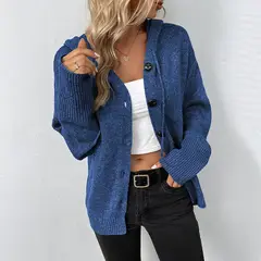 TIOZONEY - Chaleco con botones mujer - Azul