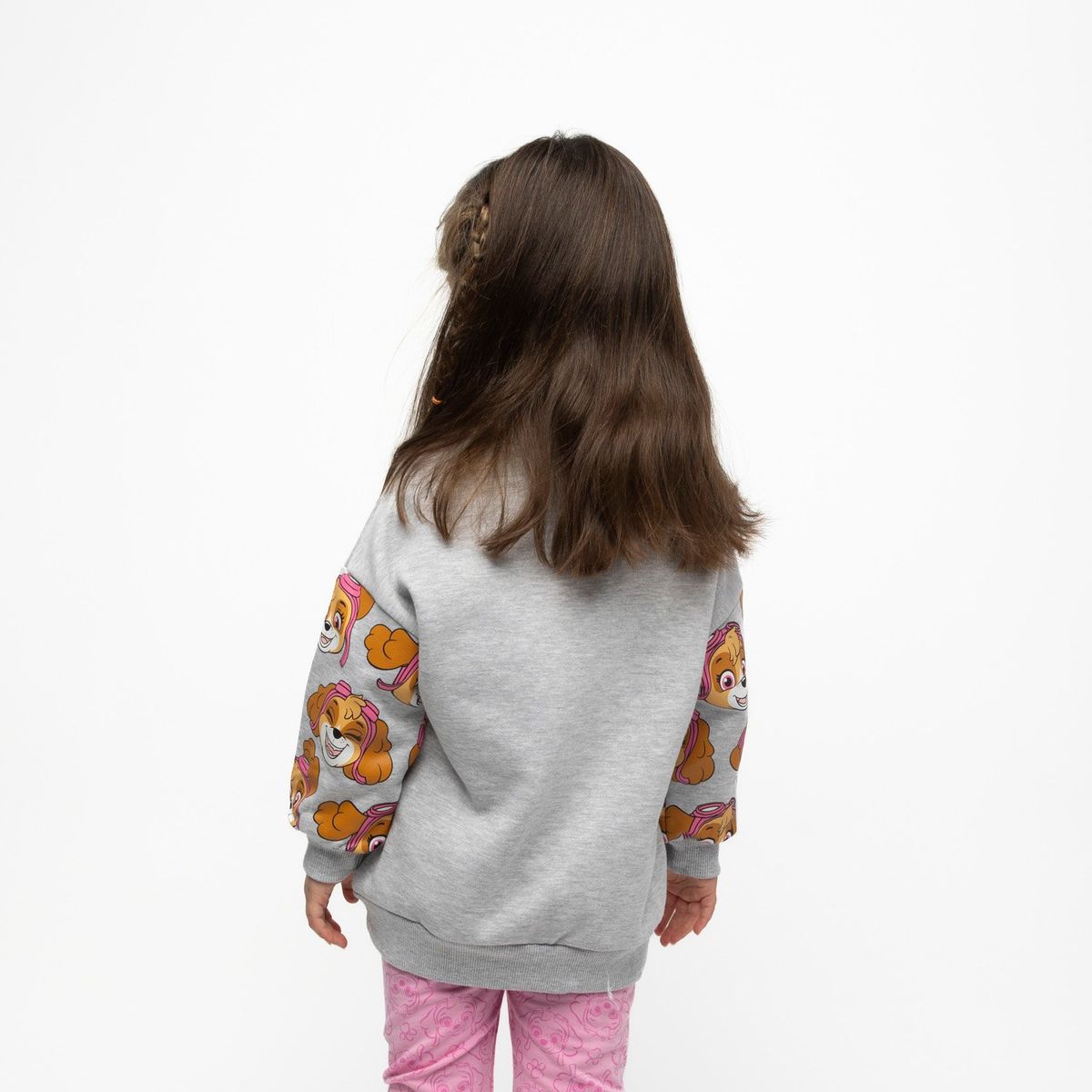 PAW PATROL - Poleron Niña Caras Smile Gris Paw Patrol