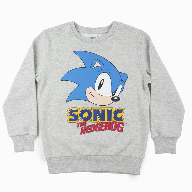 SONIC - Poleron Cerrado Niño The Hedgehog Gris Sonic