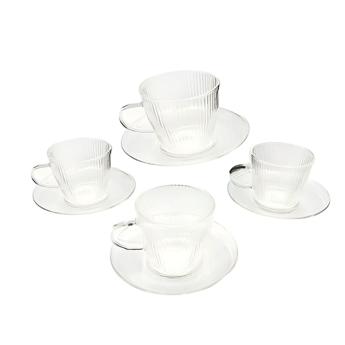 GLASSO - Set 4 Tazas con Platillo 110mL Espresso Glasso