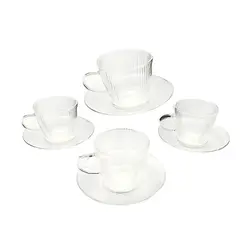 GLASSO - Set 4 Tazas con Platillo 110ml Espresso
