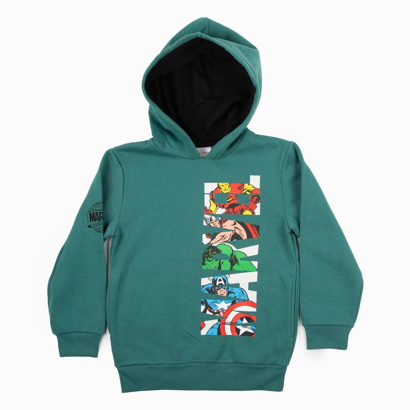 MARVEL - Poleron con Gorro Niño Avengers Verde Marvel