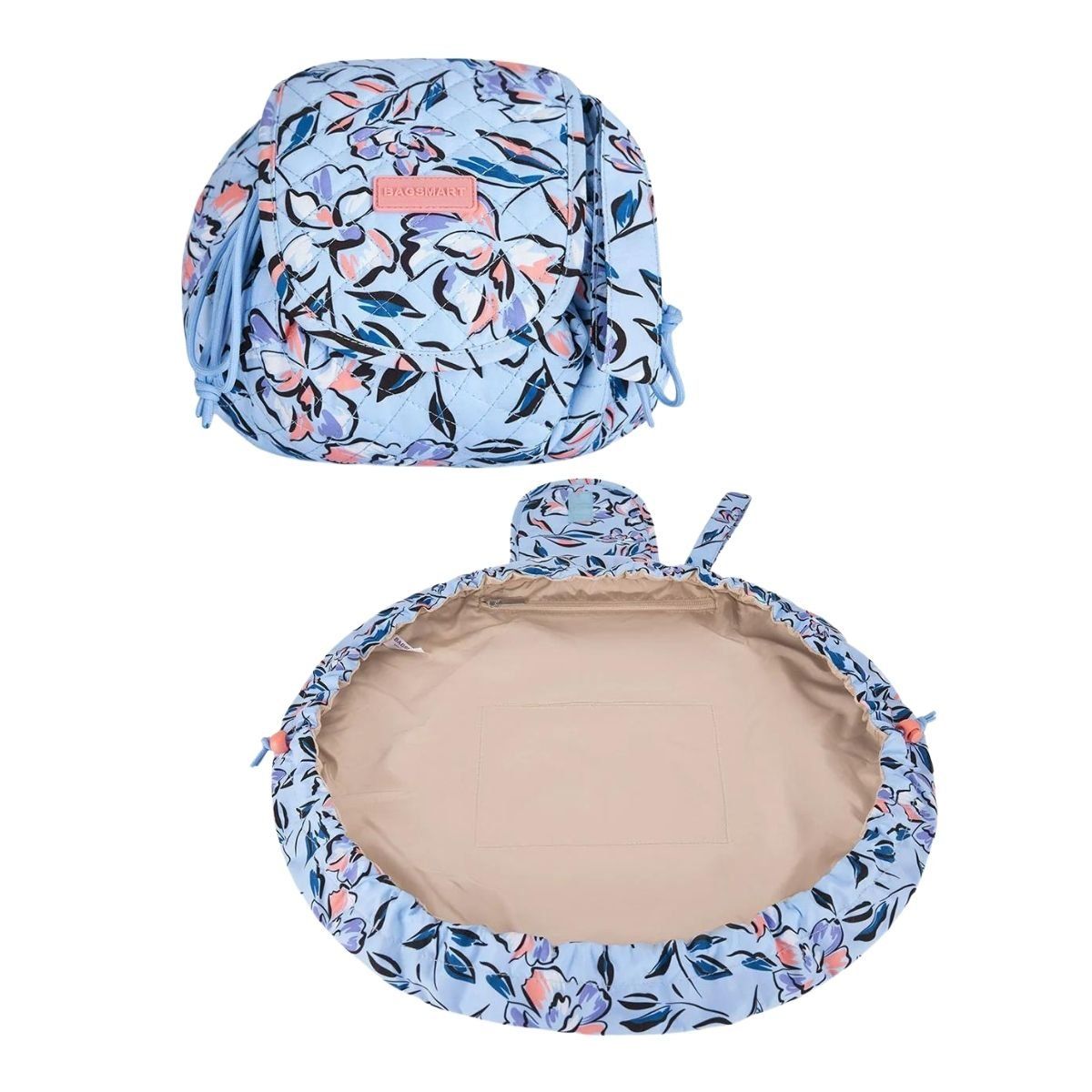 BAGSMART - Bagsmart Cosmetiquero Wanderland Acolchado - Celeste Flores