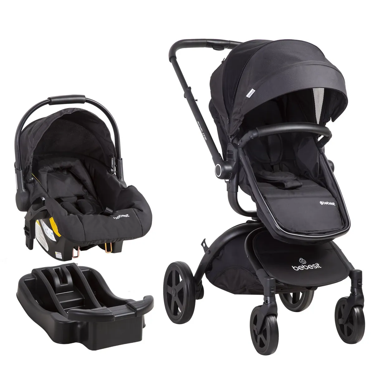 BEBESIT - Coche Travel System Deluxe 360° SX  Negro Bebesit