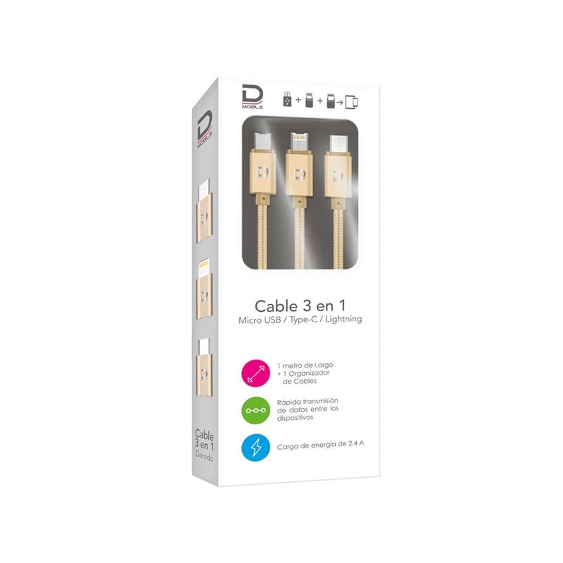 DATACOM - Cable USB 3 en 1 Datacom