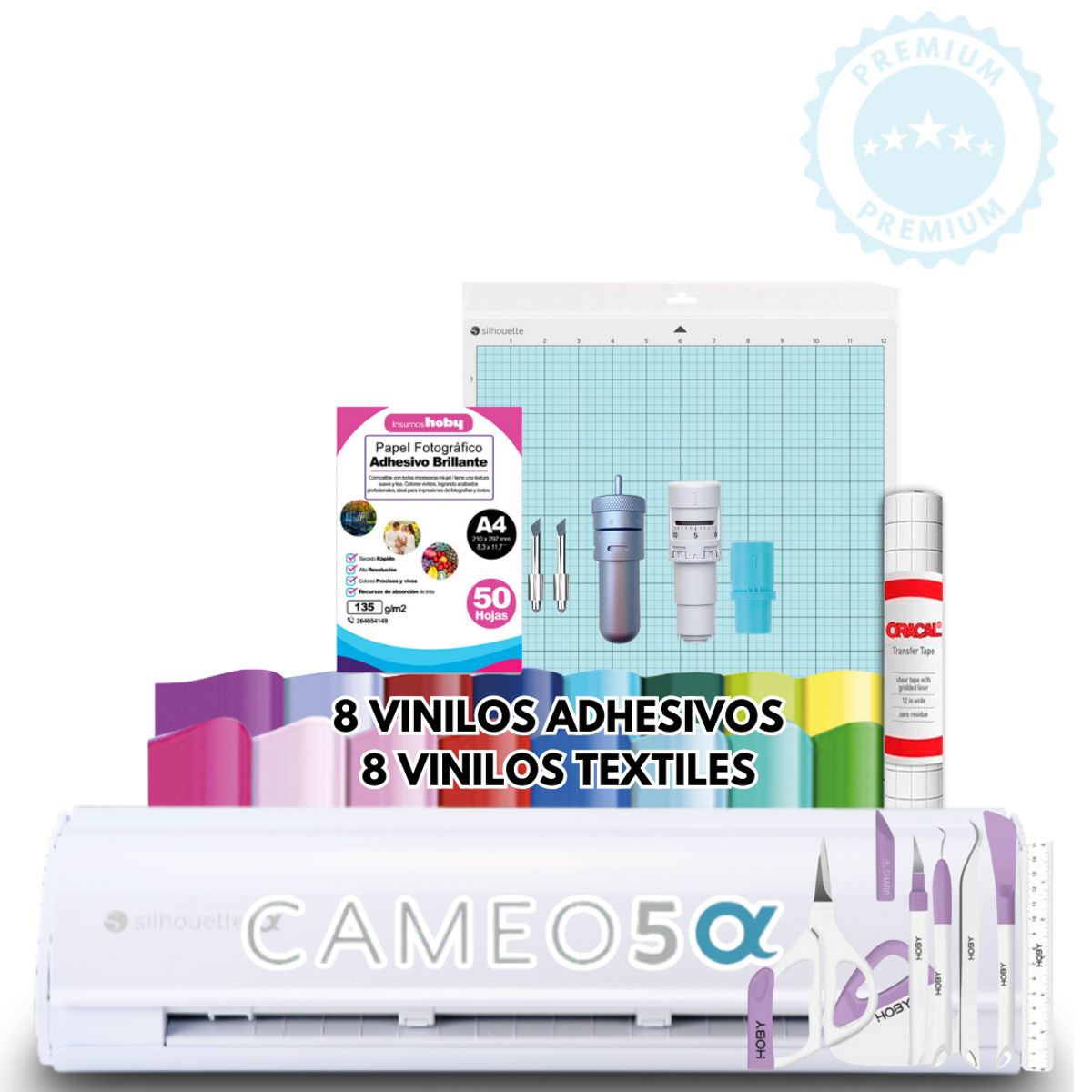 SILHOUETTE - cameo 5 alpha blanca + insumos K132